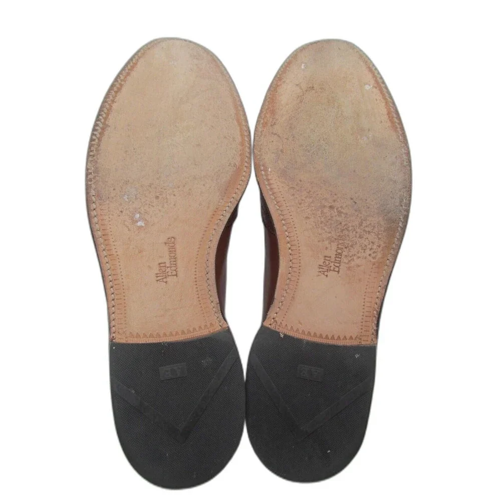 Allen Edmonds Bridgeton Brown Leather Kilted Tassel Loafers Mens US 9.5 D